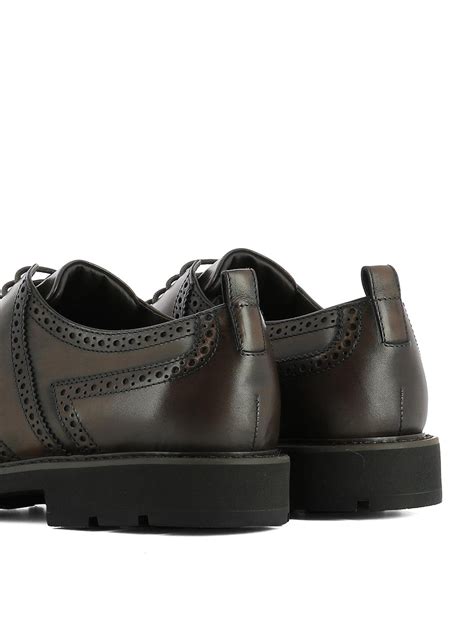 Brushed leather derby brogues 